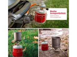 EVOCAMP Wassersport|Propan Butan 8 Stück Gaskartusche 450g Schraubkartusche Eurogewinde Sicherheitsverschluss für Campingkocher