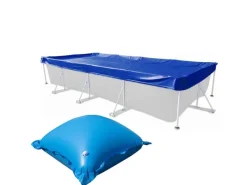 Evolution Abdeckplane mit 13 Luftkissen SET Rechteck 700x350cm Blau Winter Pool* Hot
