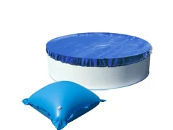 Evolution Abdeckplane mit 18 Luftkissen SET Rund 550cm Blau Übermaß Winter Pool*