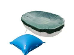 Evolution Abdeckplane mit 11 Luftkissen SET Oval 540x350cm Grün Übermaß Winter Pool* Hot