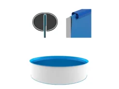 Einbaupools|Evolution Poolfolie Rund Grau 350x90cm 0,4mm Überlappend Austauschfolie Innenhülle