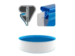 Pooltechnik|Evolution Poolfolie Rund Grau 450x120cm 0,8mm Keilbiese Austauschfolie Innenhülle