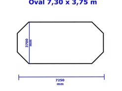 Pool Abdeckung|Evolution Solarplane Achteck 730x375cm Sol+Guard 500µm Geobubble Max Erwärmung