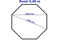Evolution Solarplane Light Blue 400 µm GeoBubble 350cm Achteck für Holzpools 440cm* Hot