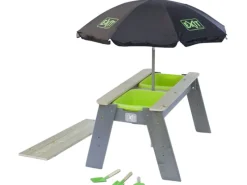 EXIT Aksent Sand- und Wassertisch mit Sonnenschirm und Gartenwerkzeugen*Exit Toys Discount