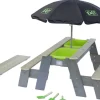 Exit Toys Wasserspielzeug|EXIT Aksent Sand,- Wasser- und Picknicktisch-2 Bänke, Sonnenschirm, Gartenwerkz.