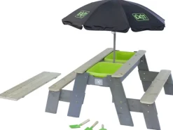 Exit Toys Wasserspielzeug|EXIT Aksent Sand,- Wasser- und Picknicktisch-2 Bänke, Sonnenschirm, Gartenwerkz.