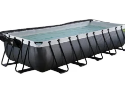 Exit Toys Pool Abdeckung|Aufstellpools|Exit Black Leather Pool Schwarz 540x250x100 cm Sandfilterp., Abdeckung, Wärmep.