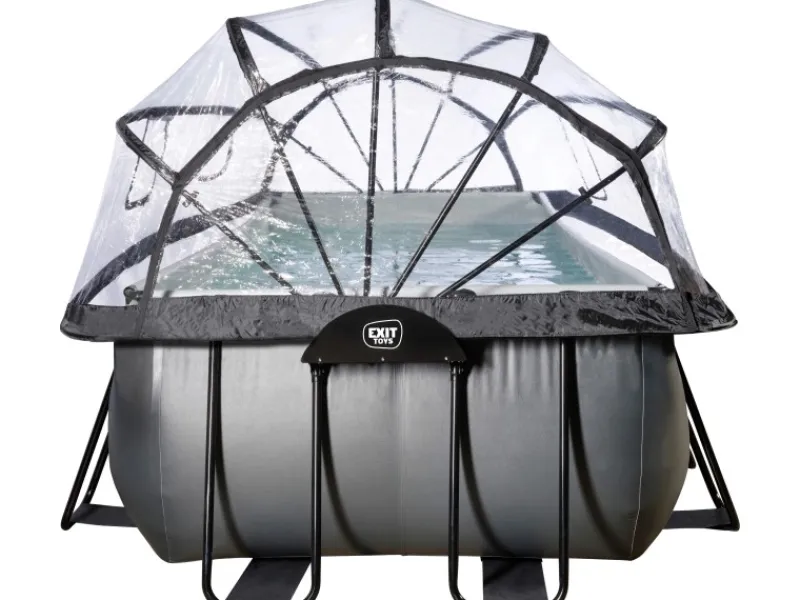 Exit Toys Pool Abdeckung|Aufstellpools|Exit Black Leather Pool Schwarz 540x250x100 cm Sandfilterp., Abdeckung, Wärmep.