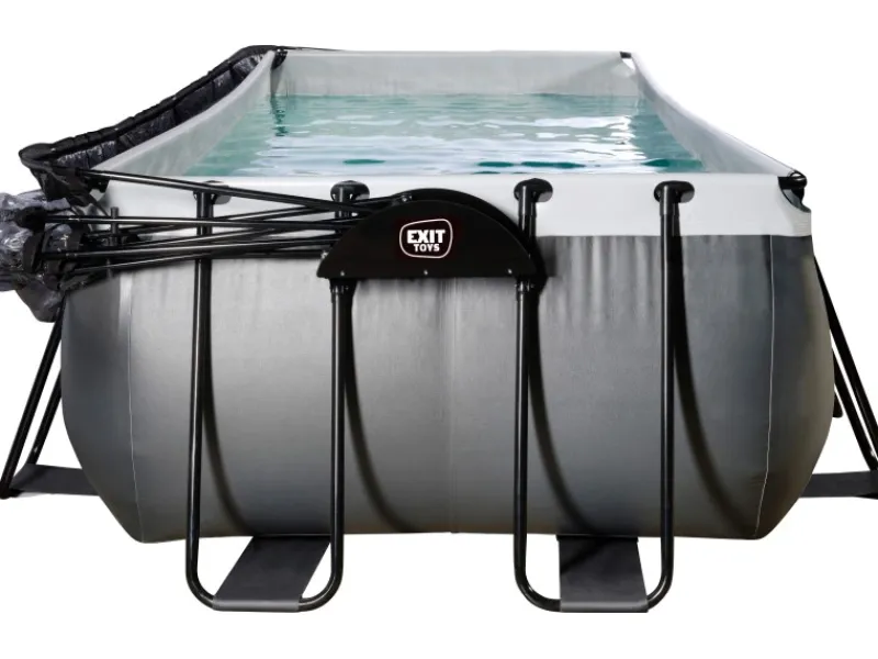 Exit Toys Pool Abdeckung|Aufstellpools|Exit Black Leather Pool Schwarz 540x250x100 cm Sandfilterp., Abdeckung, Wärmep.