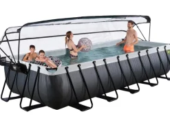 Exit Toys Pool Abdeckung|Aufstellpools|Exit Black Leather Pool Schwarz 540x250x100 cm Sandfilterp., Abdeckung, Wärmep.