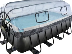 Exit Toys Pool Abdeckung|Exit Black Leather Pool Schwarz 400x200x122 cm Sandfilterp., Abdeckung, Wärmep.