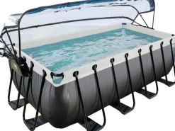 Exit Toys Pool Abdeckung|Exit Black Leather Pool Schwarz 400x200x122 cm Sandfilterp., Abdeckung, Wärmep.