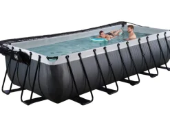 Exit Black Leather Pool Schwarz 540x250x122 cm Sandfilterp., Abdeckung, Wärmep.*Exit Toys Sale