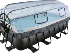 Exit Toys Pool Abdeckung|Exit Black Leather Pool Schwarz 400x200x100 cm Sandfilterp., Abdeckung, Wärmep.