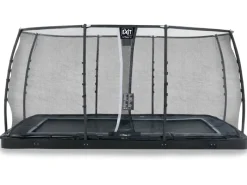 Exit Toys Trampoline|EXIT Dynamic Ebenerdiges Trampolin 244 cm x 427 cm mit Sicherheitsnetz Schwarz
