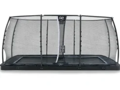 Exit Toys Trampoline|EXIT Dynamic Ebenerdiges Trampolin 305 cm x 519 cm mit Sicherheitsnetz Schwarz