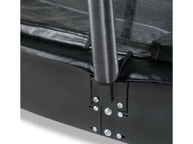 Exit Toys Trampoline|EXIT Dynamic Ebenerdiges Trampolin 305 cm x 519 cm mit Sicherheitsnetz Schwarz