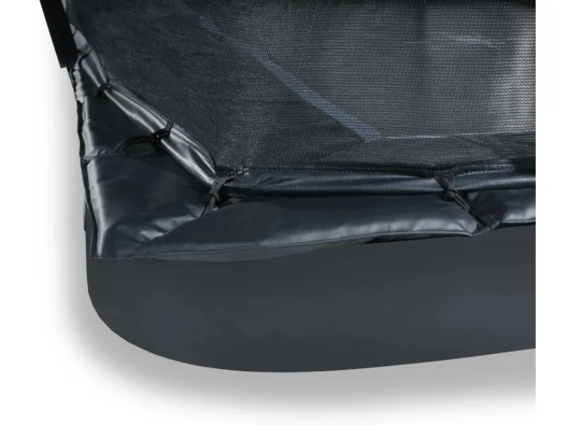 Exit Toys Trampoline|EXIT Dynamic Ebenerdiges Trampolin 305 cm x 519 cm mit Sicherheitsnetz Schwarz