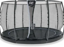 Exit Toys Trampoline|EXIT Dynamic Ebenerdiges Trampolin Ø 366 cm mit Sicherheitsnetz Schwarz