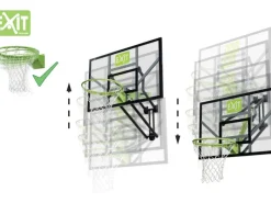 Exit Toys Sportgeräte|EXIT Galaxy Basketballkorb zur Wandmontage mit Dunkring - grün/schwarz