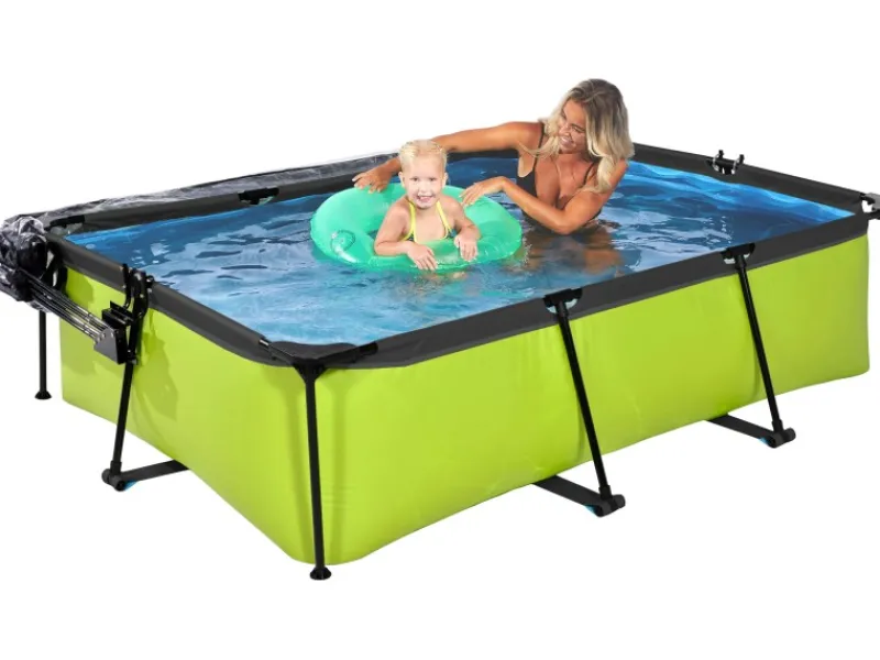 EXIT Lime Pool Grün 220 x 150 x 65 cm m. Filterpumpe u. Abdeckung*Exit Toys Hot