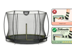 Exit Toys Trampoline|EXIT Silhouette Bodentrampolin D366cm mit Sicherheitsnetz - schwarz