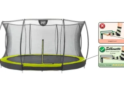 EXIT Silhouette Bodentrampolin D366cm mit Sicherheitsnetz - grün*Exit Toys Sale