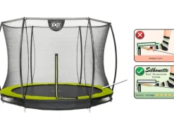 Exit Toys Trampoline|EXIT Silhouette Bodentrampolin D244cm mit Sicherheitsnetz - grün
