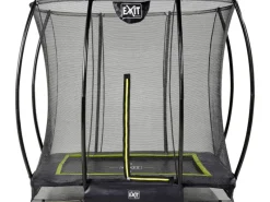 Exit Toys Trampoline|EXIT Silhouette Bodentrampolin 153 cm x 214 cm mit Sicherheitsnetz Schwarz