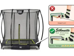 Exit Toys Trampoline|EXIT Silhouette Bodentrampolin 153 cm x 214 cm mit Sicherheitsnetz Schwarz