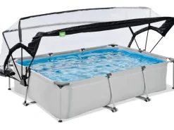 Exit Toys Aufstellpools|Pool Abdeckung|EXIT Soft Grey Pool Grau 300 x 200 x 65 cm m. Filterpumpe u. Abdeckung