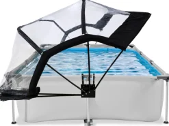 Exit Toys Aufstellpools|Pool Abdeckung|EXIT Soft Grey Pool Grau 300 x 200 x 65 cm m. Filterpumpe u. Abdeckung