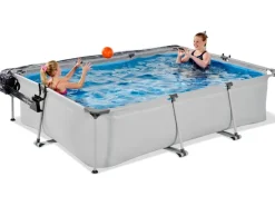 Exit Toys Aufstellpools|Pool Abdeckung|EXIT Soft Grey Pool Grau 300 x 200 x 65 cm m. Filterpumpe u. Abdeckung
