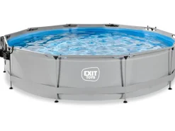 EXIT Soft Grey Pool Grau ø 360 x 76 cm m. Filterpumpe u. Abdeckung*Exit Toys Outlet