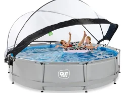 EXIT Soft Grey Pool Grau ø 360 x 76 cm m. Filterpumpe u. Abdeckung*Exit Toys Outlet
