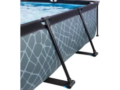 EXIT Stone Pool Grau 300 x 200 x 65 cm m. Filterpumpe u. Sonnensegel*Exit Toys Discount