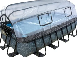 EXIT Stone Pool Grau 400x200x100cm m. Sandfilterpumpe u. Abdeckung*Exit Toys Outlet