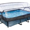 EXIT Stone Pool Grau 300x200x65cm m. Filterpumpe u. Abdeckung*Exit Toys Discount