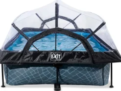 EXIT Stone Pool Grau 300x200x65cm m. Filterpumpe u. Abdeckung*Exit Toys Discount