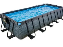 EXIT Stone Pool Grau 540x250x100cm m. Sandfilterpumpe u. Abdeckung*Exit Toys Discount