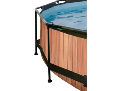 Exit Toys Aufstellpools|EXIT Wood Pool Braun ø 360 x 76 cm m. Filterpumpe u. Sonnensegel