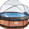 EXIT Wood Pool Braun ø 244 x 76 cm m. Filterpumpe u. Abdeckung*Exit Toys Online