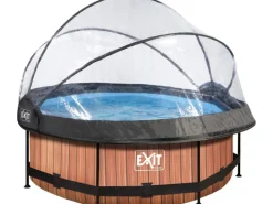 EXIT Wood Pool Braun ø 244 x 76 cm m. Filterpumpe u. Abdeckung*Exit Toys Online