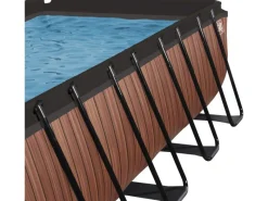 EXIT Wood Pool Braun 400 x 200 x 122 cm m. Sandfilterpumpe u. Abdeckung*Exit Toys Discount