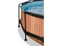 EXIT Wood Pool Braun Ø360x76cm m. Filterpumpe u. Abdeckung*Exit Toys