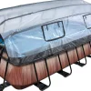 EXIT Wood Pool Braun 540x250x100cm m. Sandfilterpumpe u. Abdeckung*Exit Toys