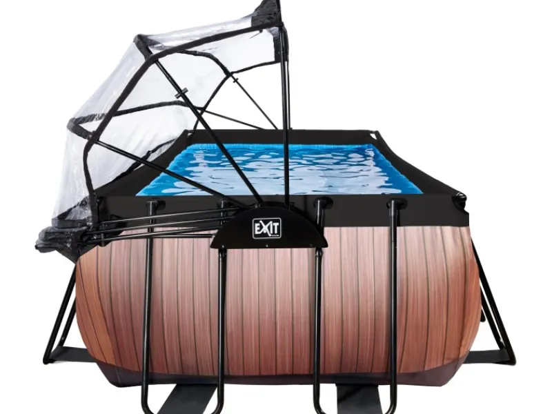 Exit Toys Pool Abdeckung|Aufstellpools|EXIT Wood Pool Braun 540x250x122cm m. Sandfilterpumpe u. Abdeckung