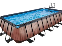 Exit Toys Aufstellpools|EXIT Wood Pool Braun 540x250x122cm m. Filterpumpe
