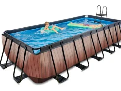 Exit Toys Aufstellpools|EXIT Wood Pool Braun 540x250x122cm m. Filterpumpe